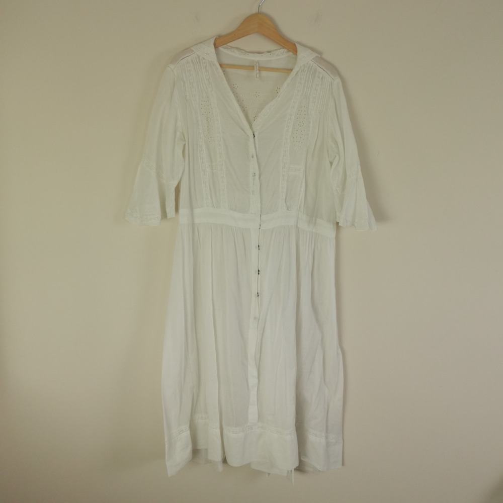 Magnolia Pearl Dress‎ Womens Eyelet Lace Trim Cotton
